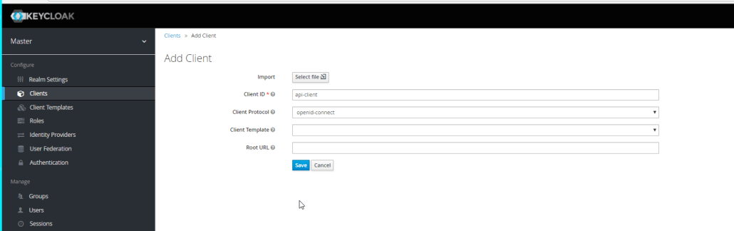 Keycloak, aggiunta di un nuovo client Oauth2