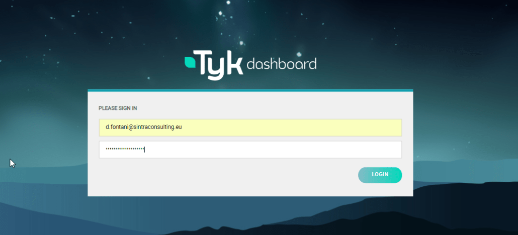 Login su api-gateway Tyk