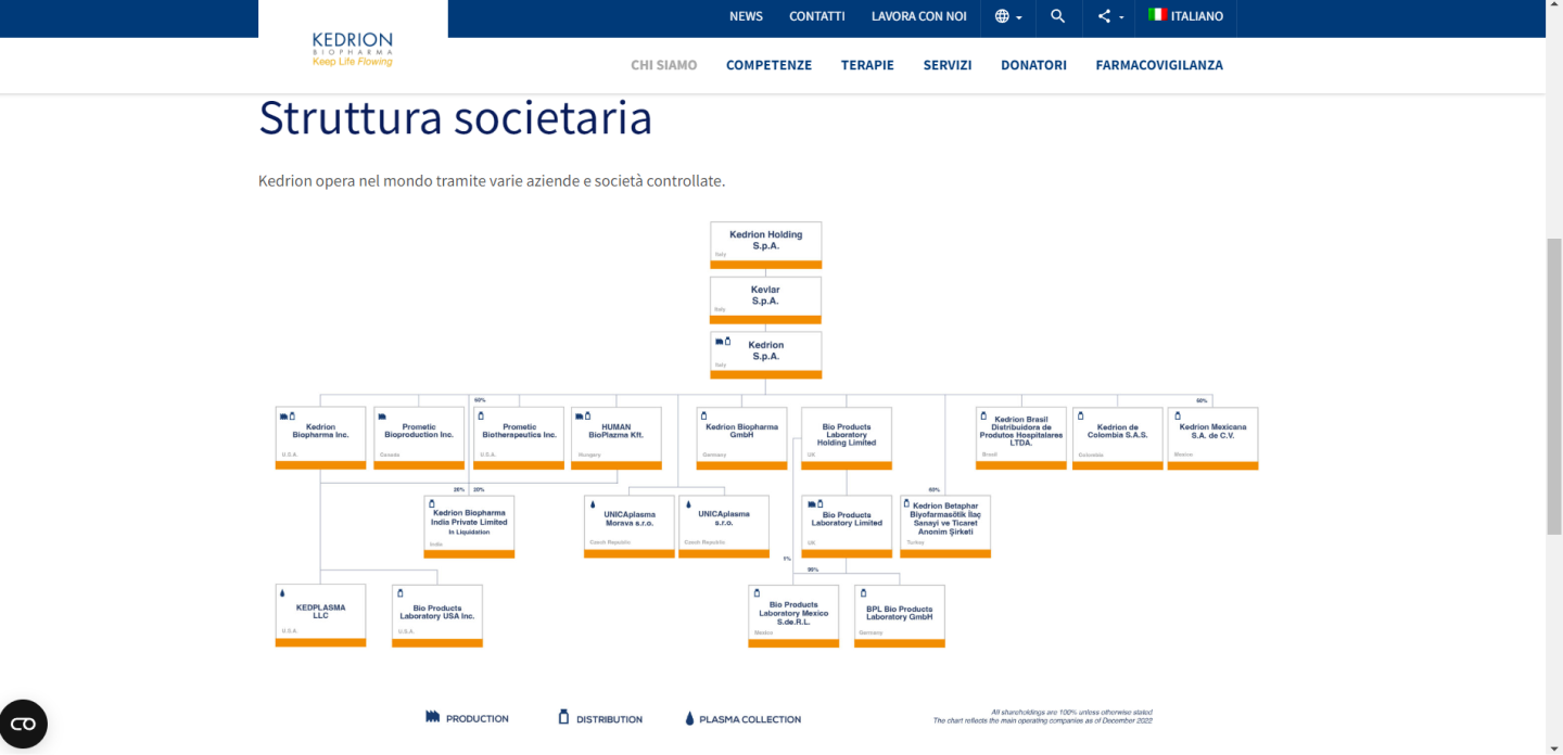 Kedrion dam Sintra struttura societaria Kedrion dam Sintra struttura societaria