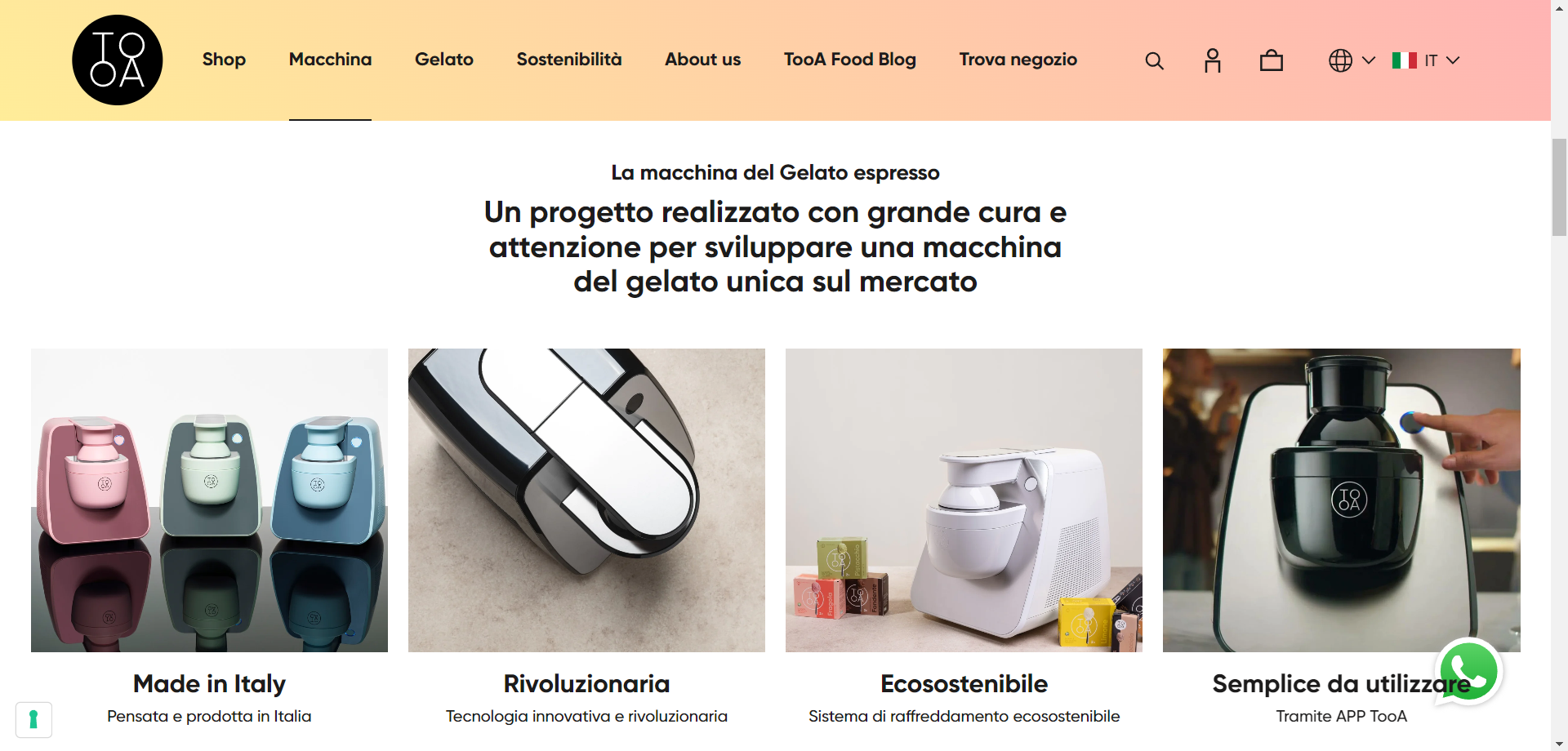 tooa ecommerce macchina del gelato